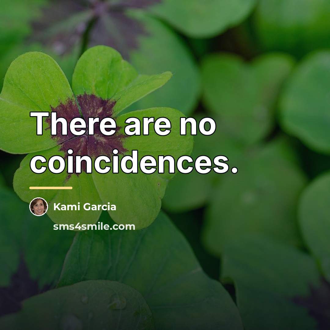 “There are no coincidences.…” quote by Kami Garcia