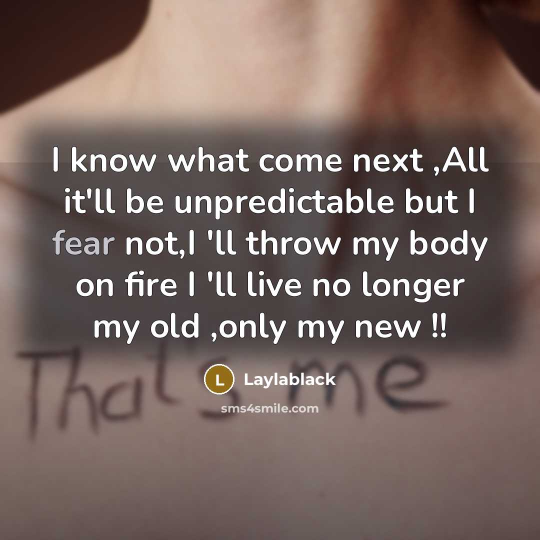 “I know what come next ,All it'll be unpredictable but…” quote by Laylablack