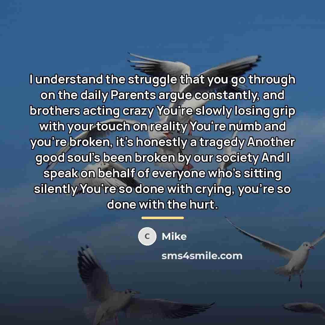 “I understand the struggle that you go through on the…” quote by Mike