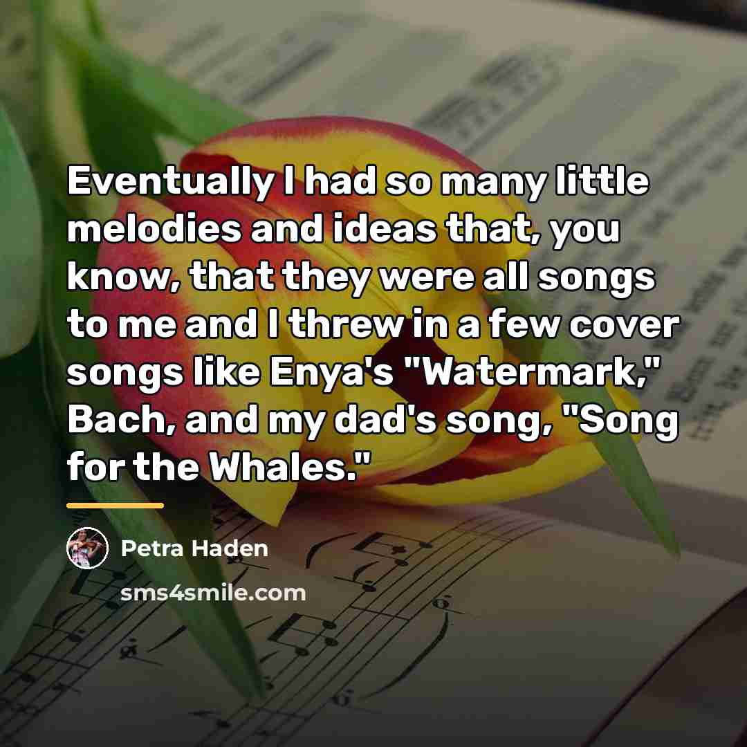 “Eventually I had so many little melodies and ideas that,…” quote by Petra Haden