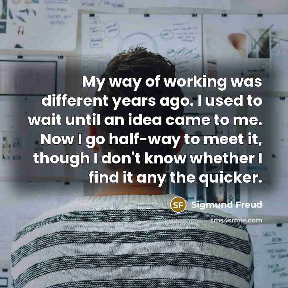 “My way of working was different years ago. I used…” quote by Sigmund Freud