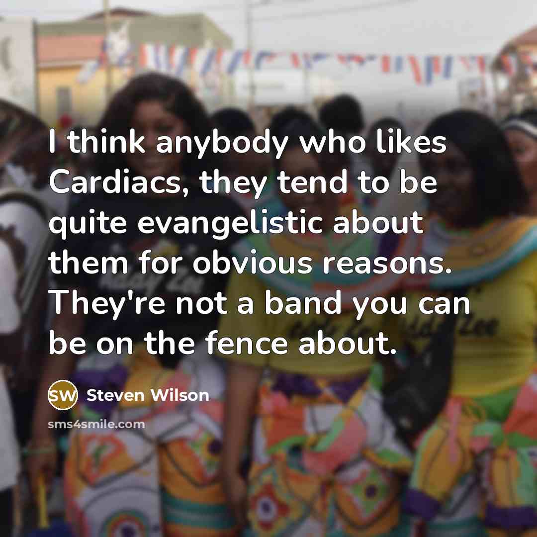 “I think anybody who likes Cardiacs, they tend to be…” quote by Steven Wilson