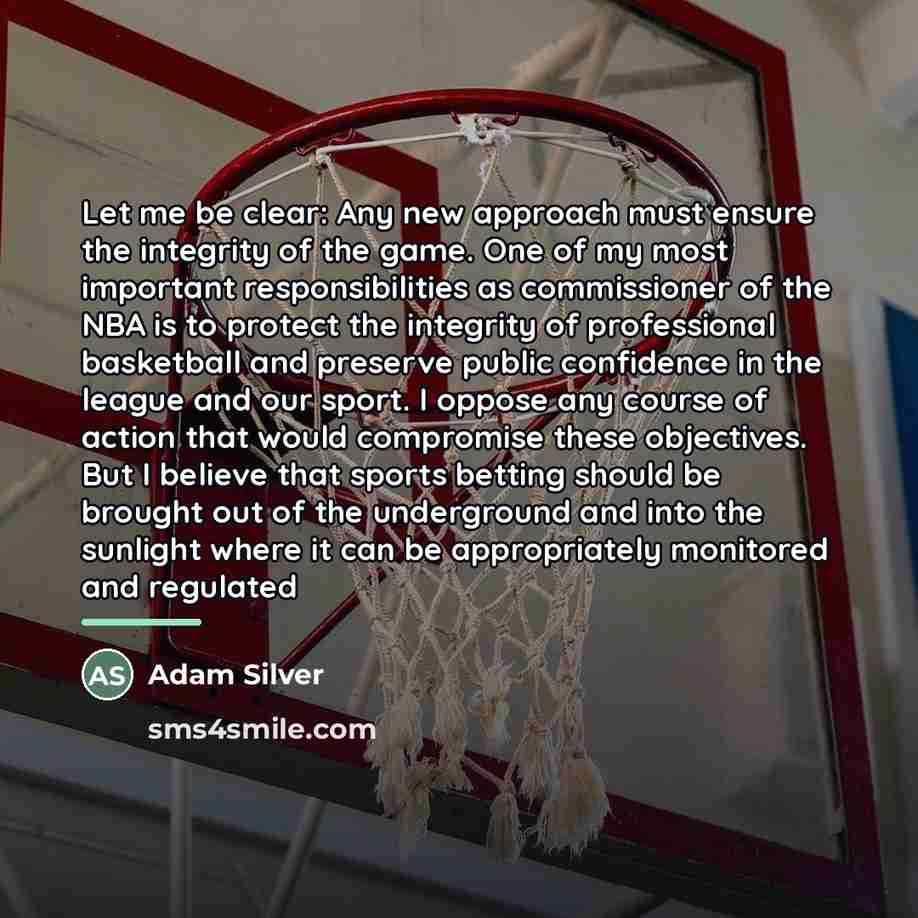 “Let me be clear: Any new approach must ensure the…” quote by Adam Silver
