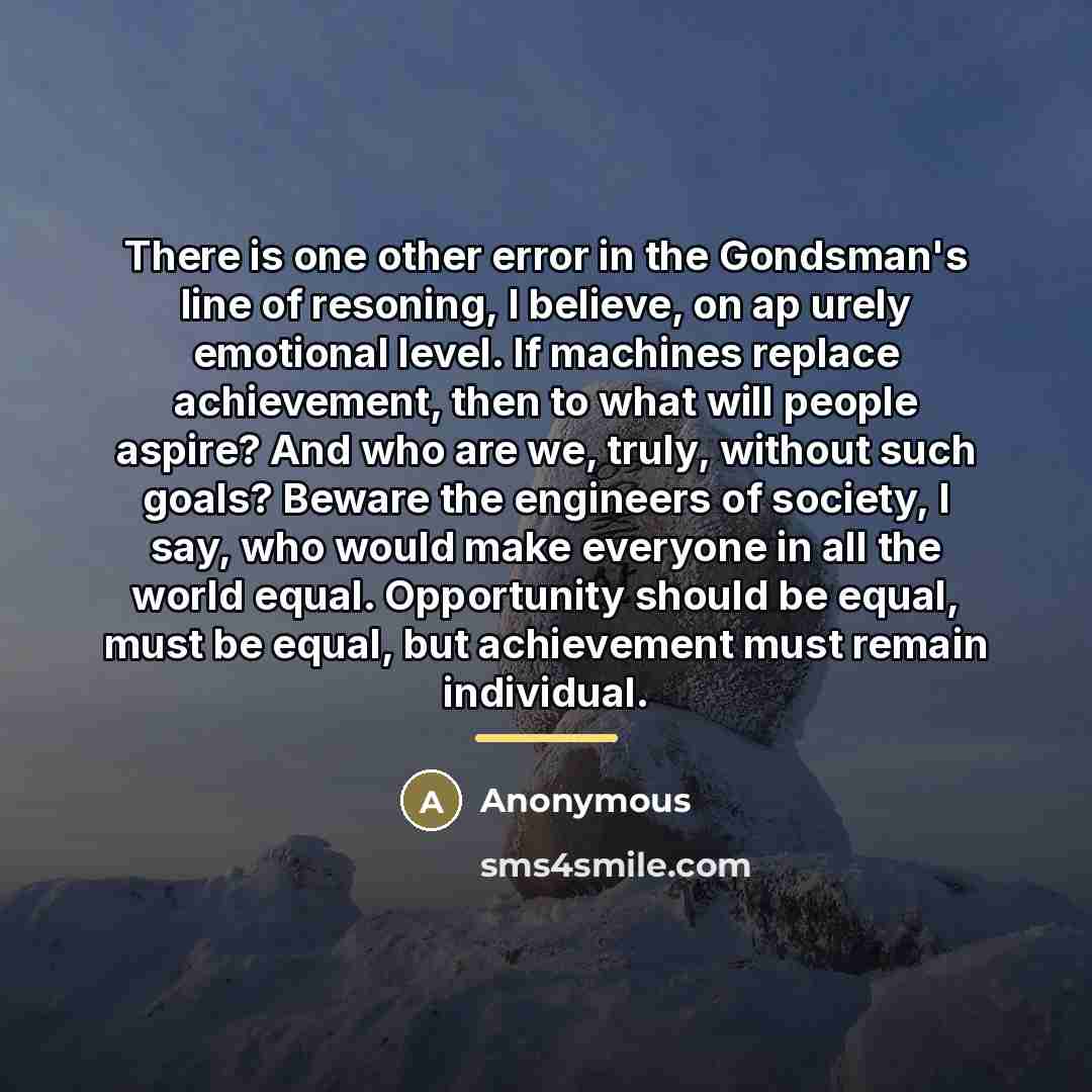 “There is one other error in the Gondsman's line of…” quote by Anonymous