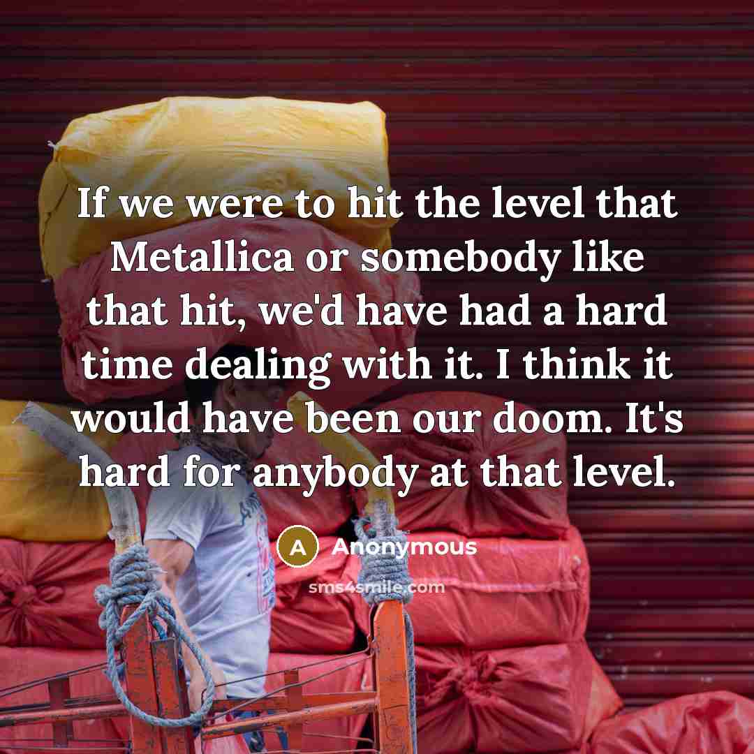 “If we were to hit the level that Metallica or…” quote by Anonymous