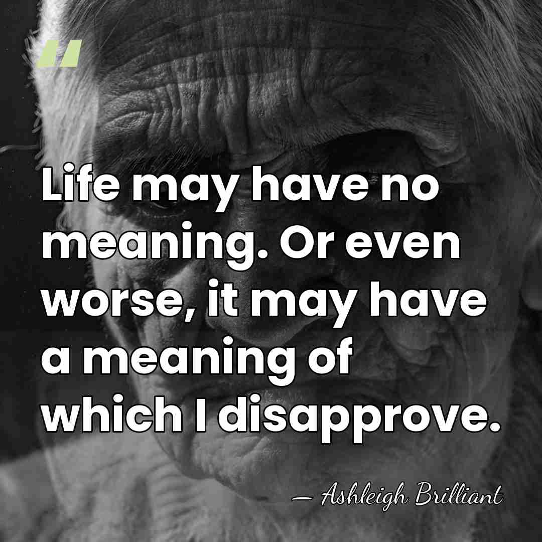 Life may have no meaning. Or even worse, it may have a&hellip; - Ashleigh Brilliant