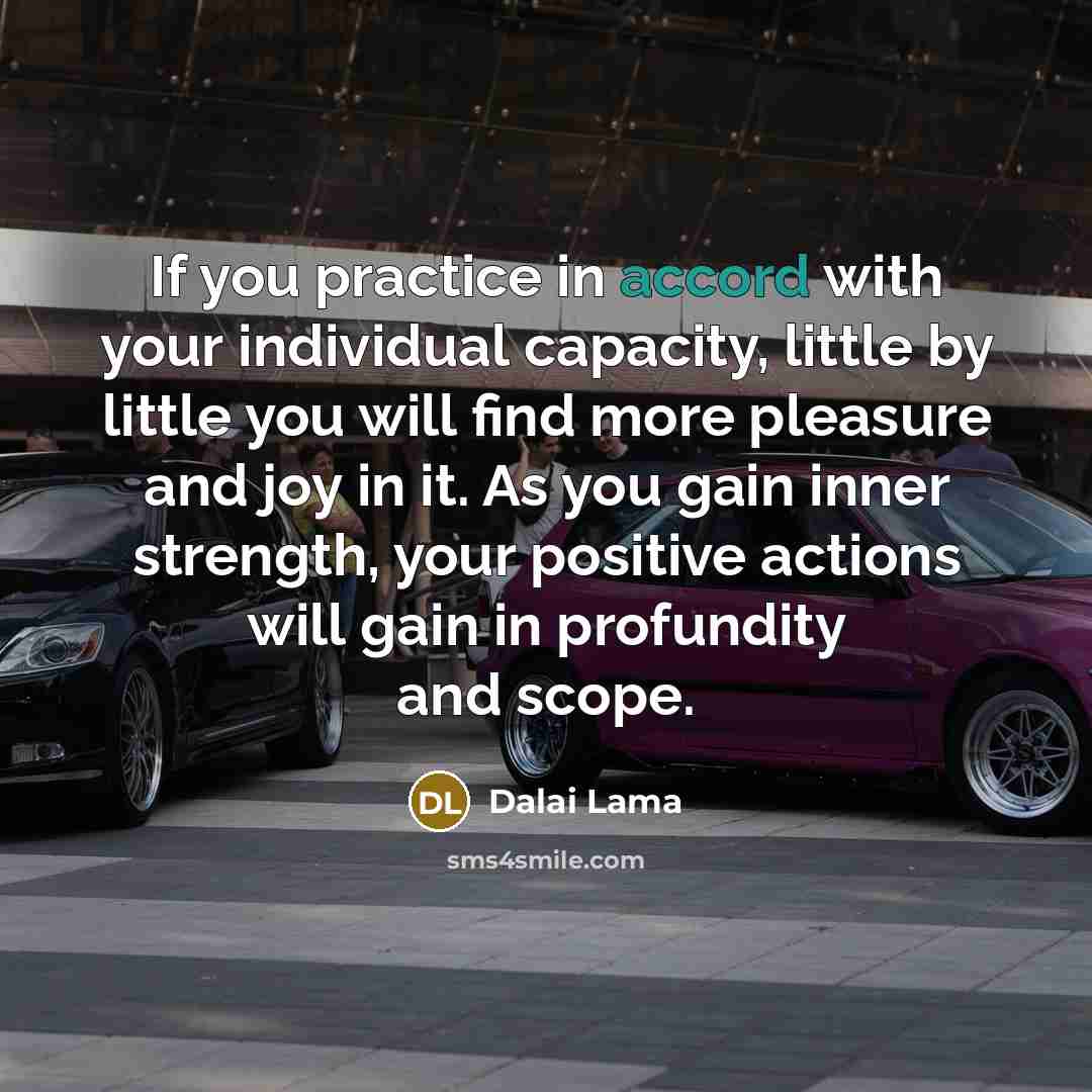 “If you practice in accord with your individual capacity, little…” quote by Dalai Lama