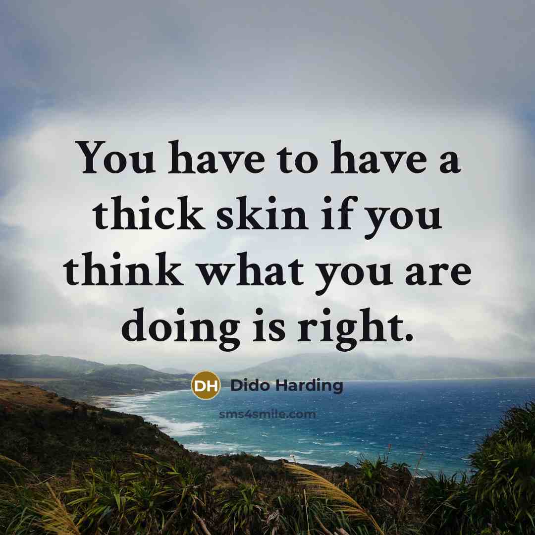 “You have to have a thick skin if you think…” quote by Dido Harding