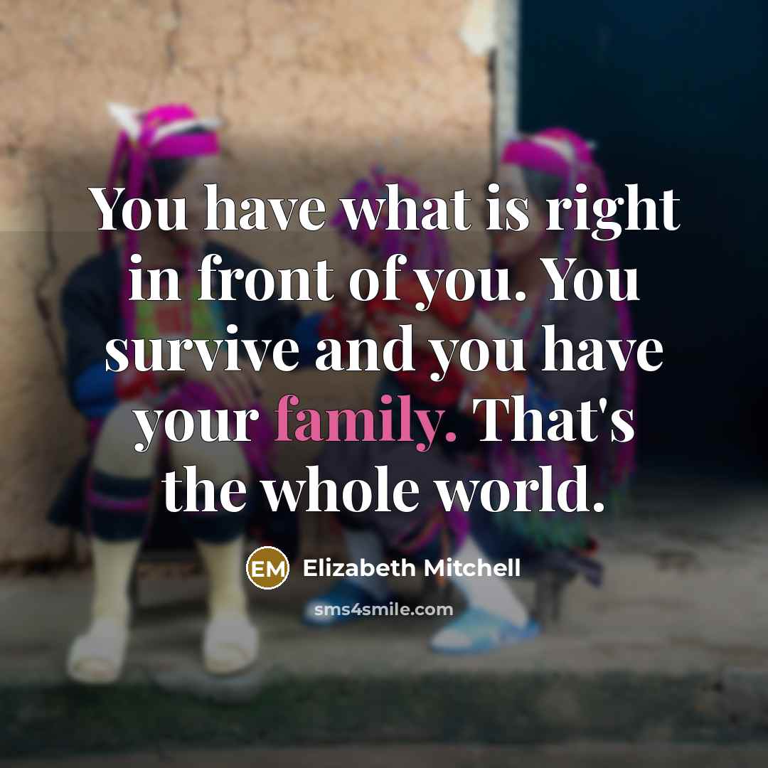 “You have what is right in front of you. You…” quote by Elizabeth Mitchell