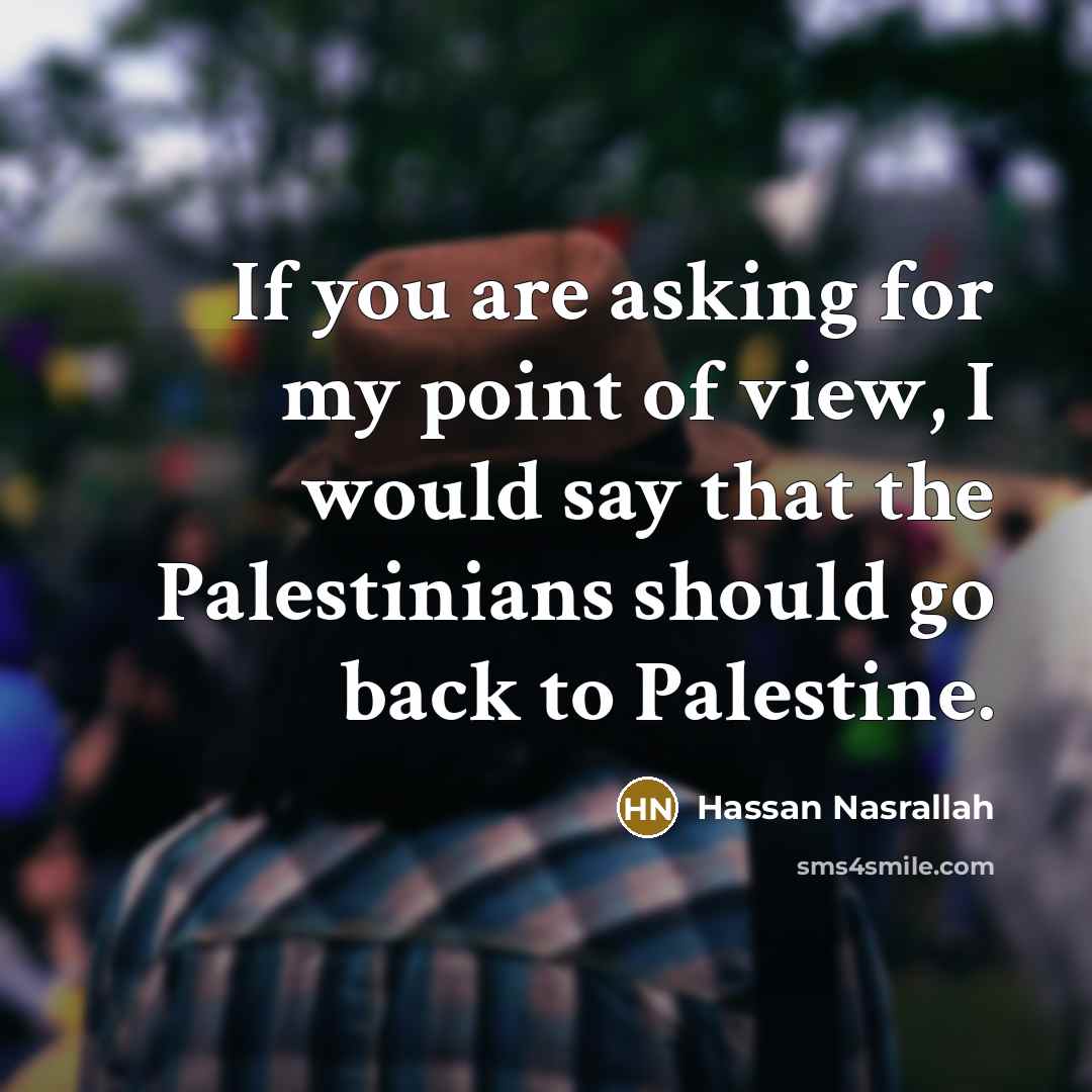 “If you are asking for my point of view, I…” quote by Hassan Nasrallah