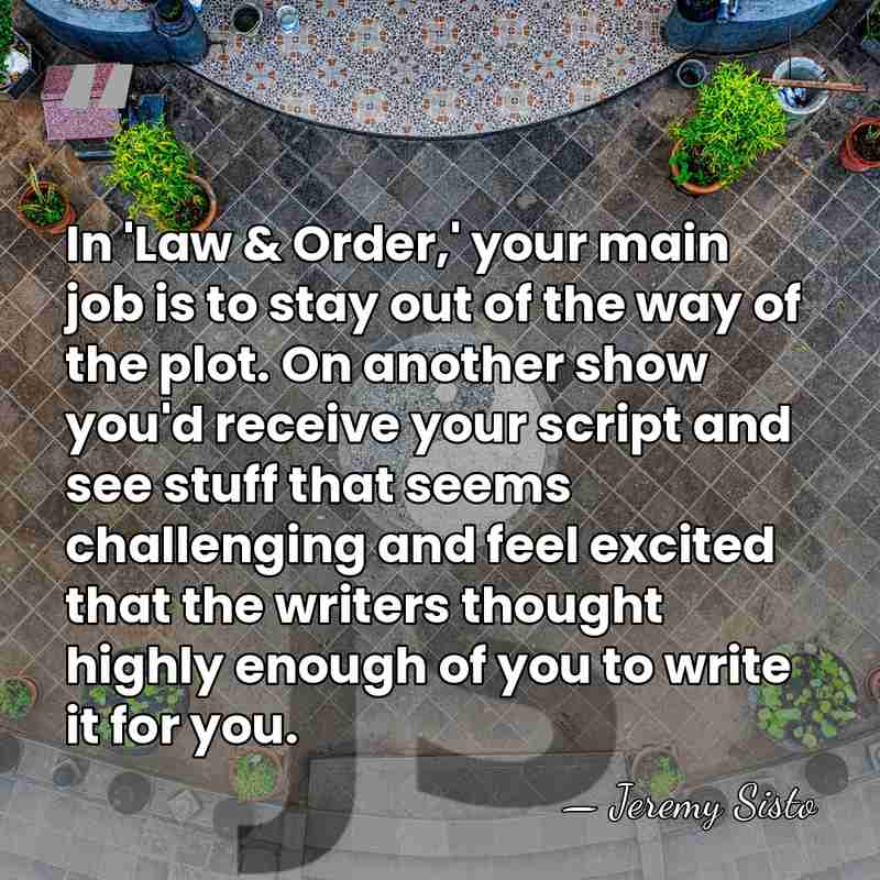 In 'Law & Order,' your main job is to stay out of&hellip; - Jeremy Sisto