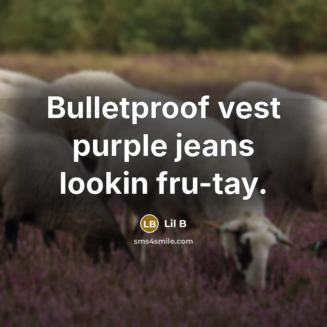 “Bulletproof vest purple jeans lookin fru-tay.” quote by Lil B