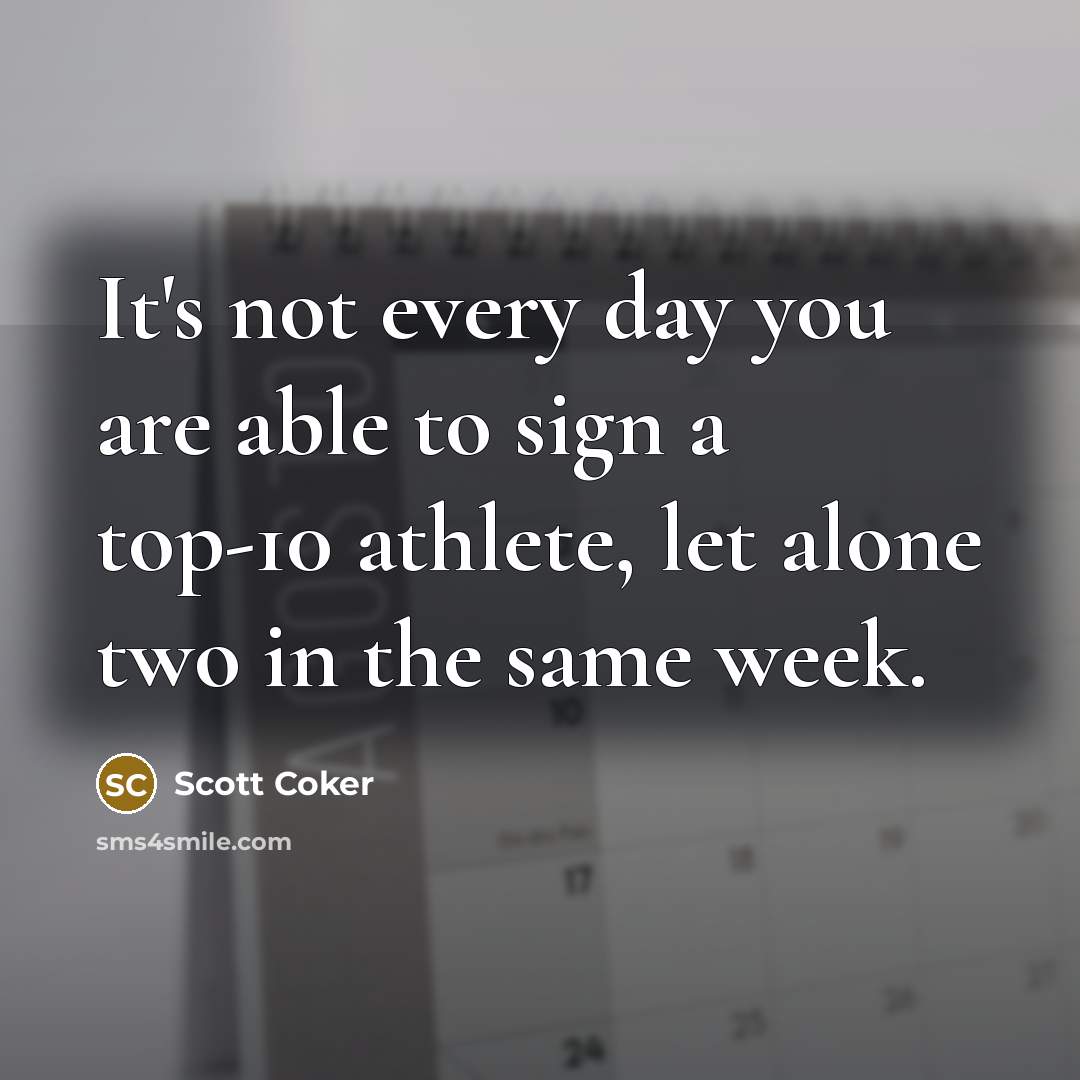 “It's not every day you are able to sign a…” quote by Scott Coker