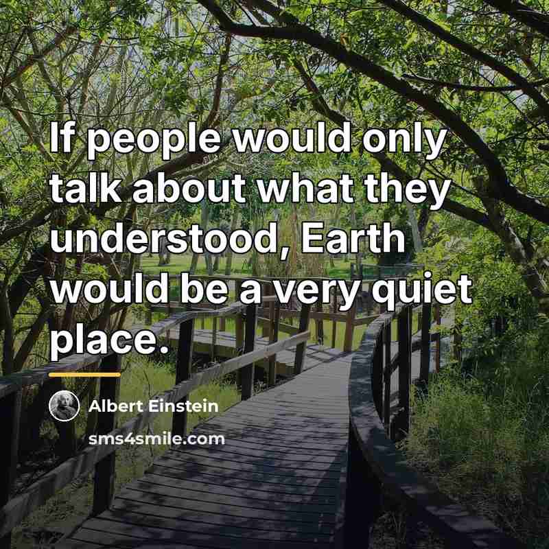 “If people would only talk about what they understood, Earth…” quote by Albert Einstein