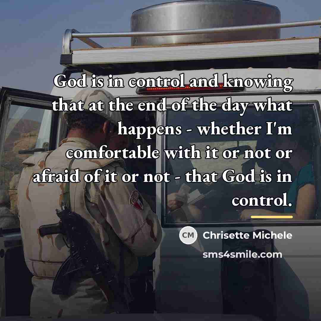 “God is in control and knowing that at the end…” quote by Chrisette Michele