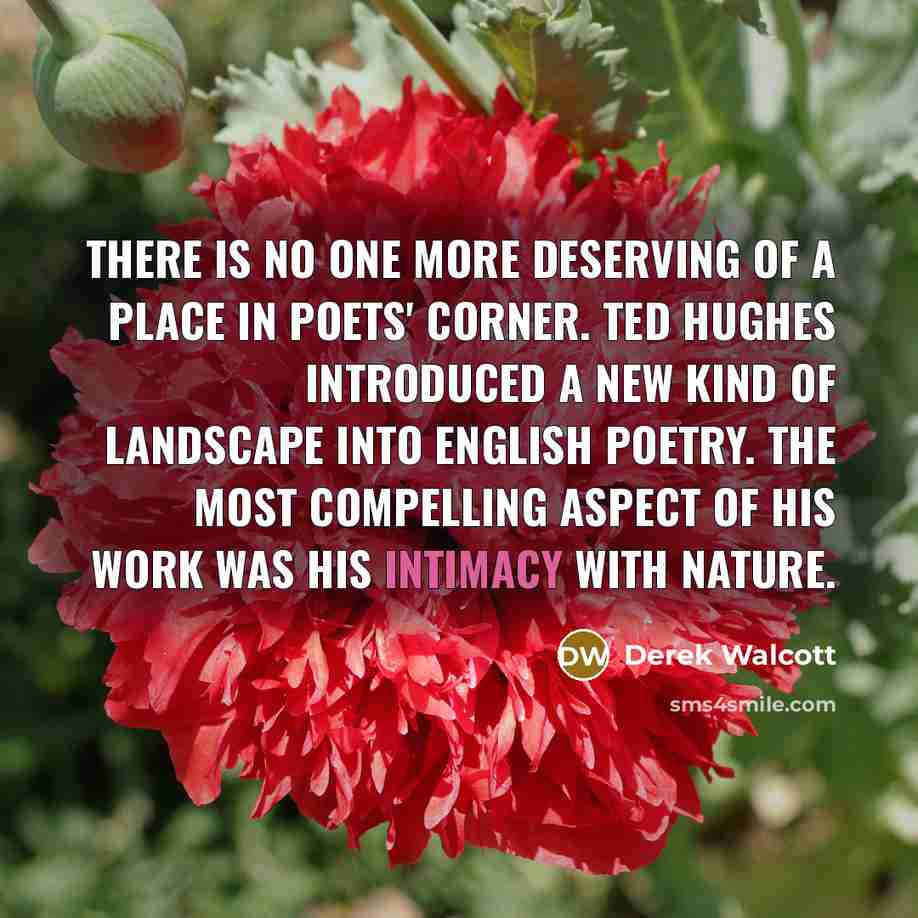 “There is no one more deserving of a place in…” quote by Derek Walcott