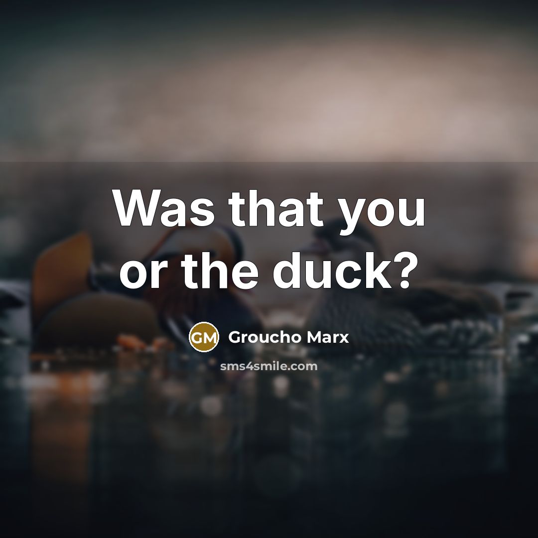 “Was that you or the duck?…” quote by Groucho Marx