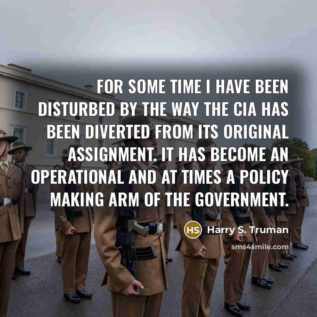 “For some time I have been disturbed by the way…” quote by Harry S. Truman