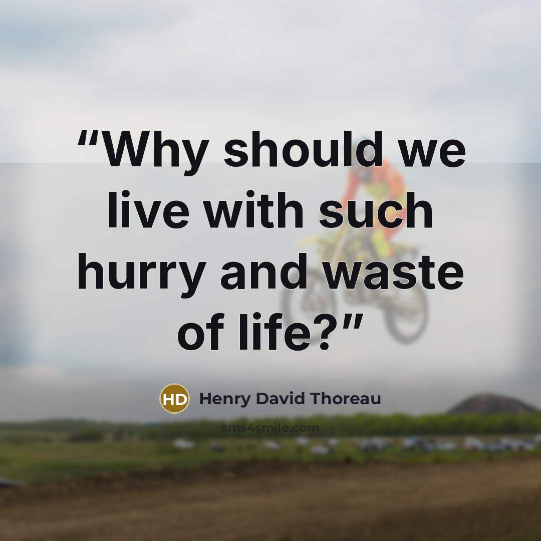“Why should we live with such hurry and waste of life?” quote by Henry David Thoreau