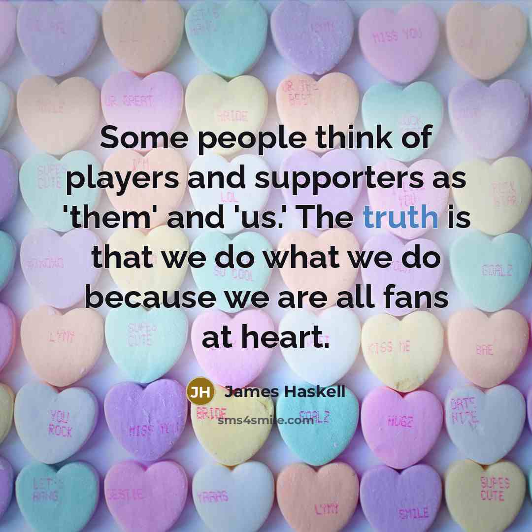 “Some people think of players and supporters as 'them' and…” quote by James Haskell