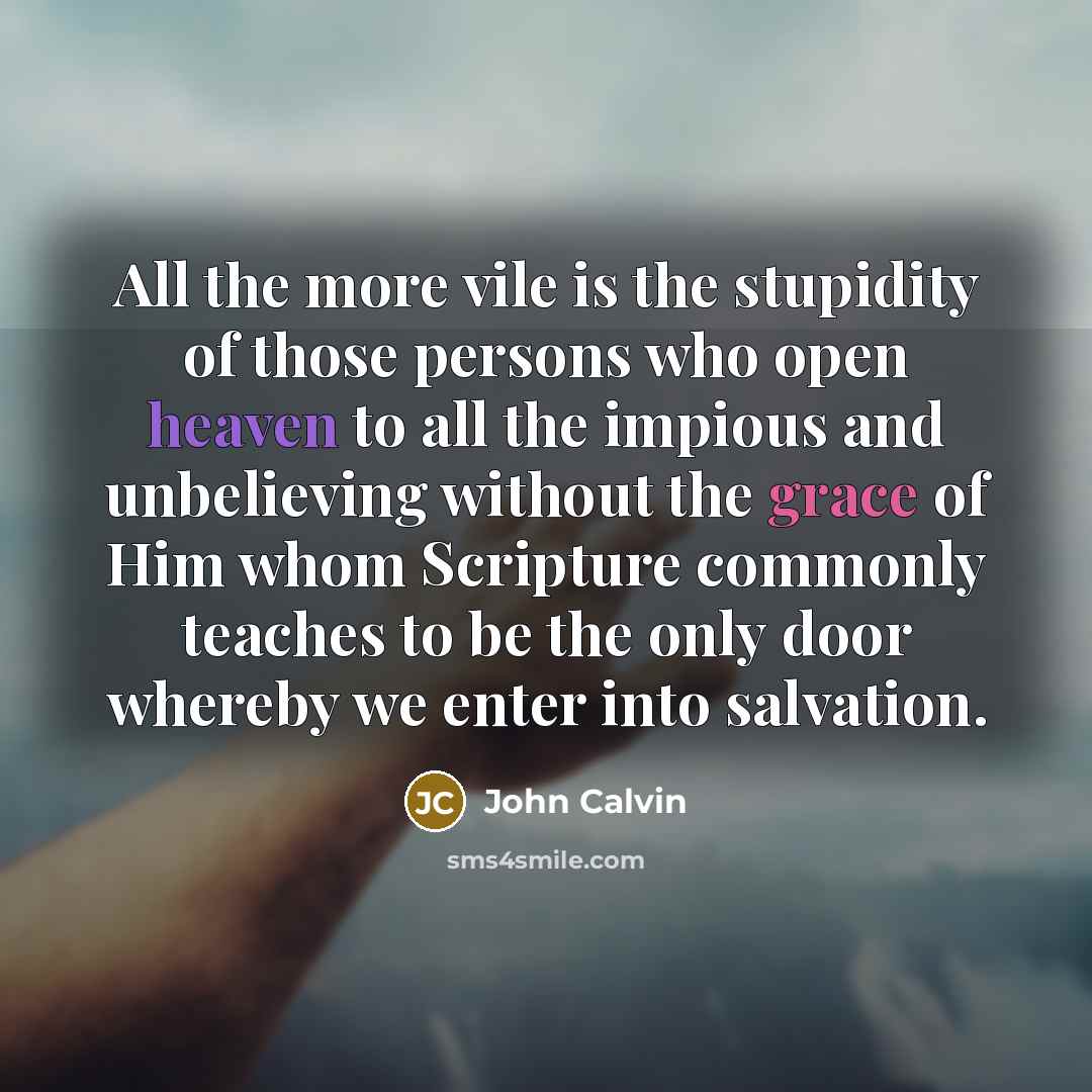 “All the more vile is the stupidity of those persons…” quote by John Calvin