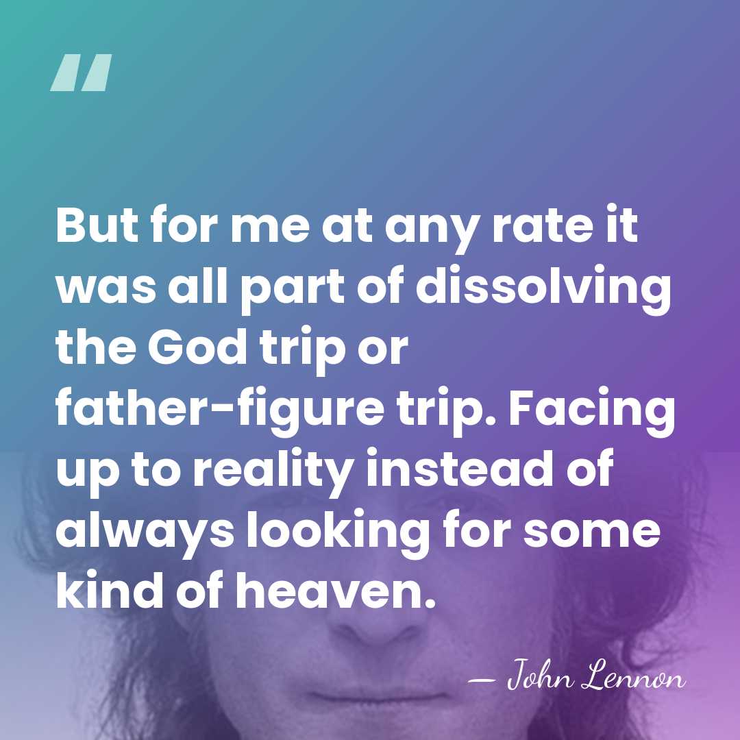 But for me at any rate it was all part of dissolving&hellip; - John Lennon