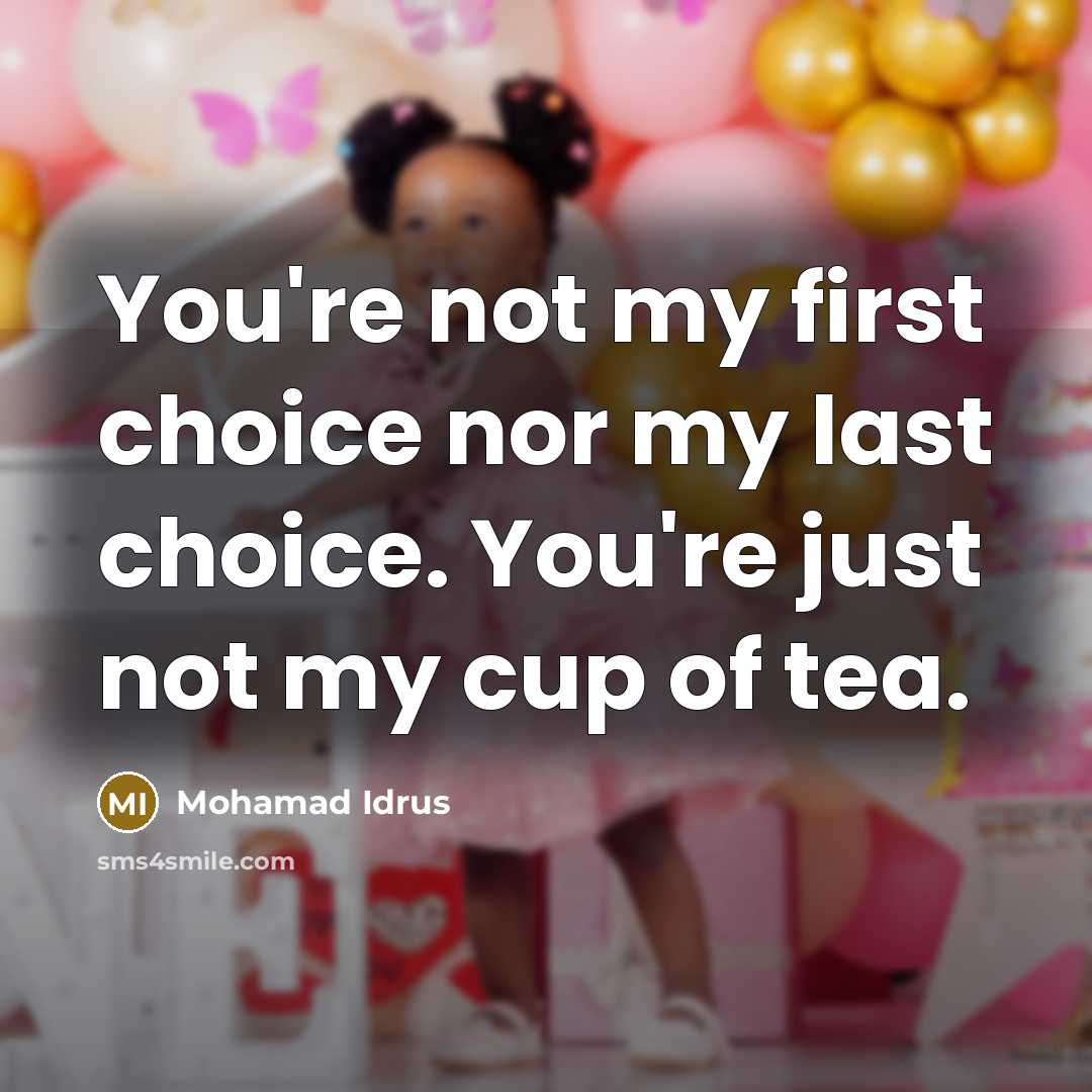 “You're not my first choice nor my last choice. You're…” quote by Mohamad Idrus