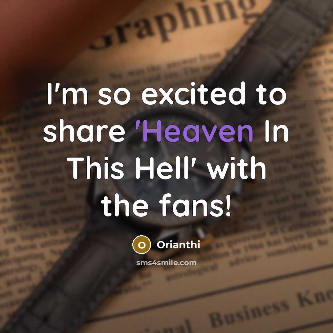 “I'm so excited to share 'Heaven In This Hell' with…” quote by Orianthi