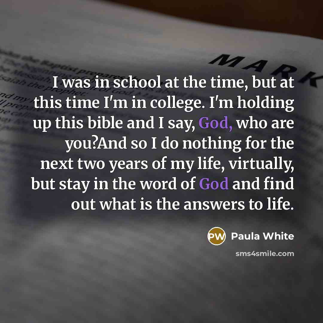 “I was in school at the time, but at this…” quote by Paula White