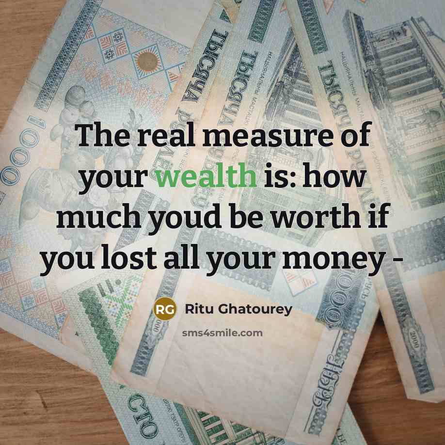 “The real measure of your wealth is: how much youd…” quote by Ritu Ghatourey