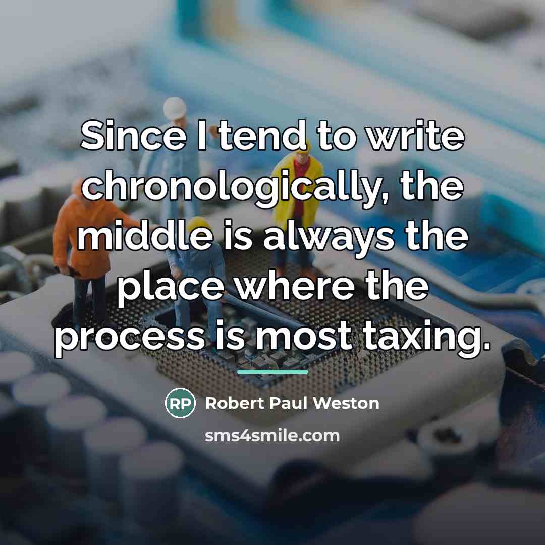 “Since I tend to write chronologically, the middle is always…” quote by Robert Paul Weston