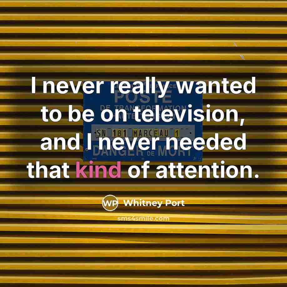 “I never really wanted to be on television, and I…” quote by Whitney Port