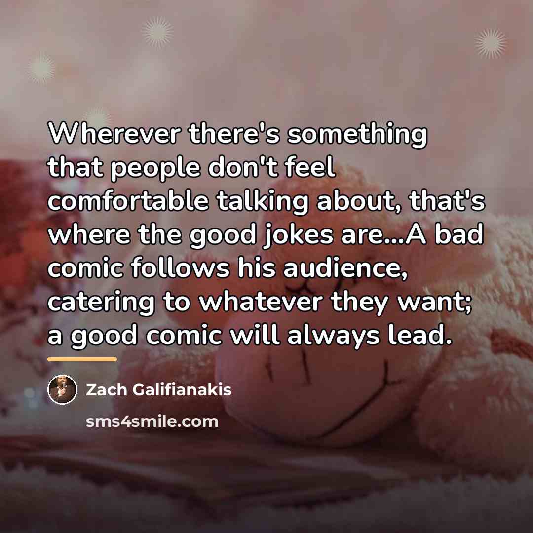 “Wherever there's something that people don't feel comfortable talking about,…” quote by Zach Galifianakis