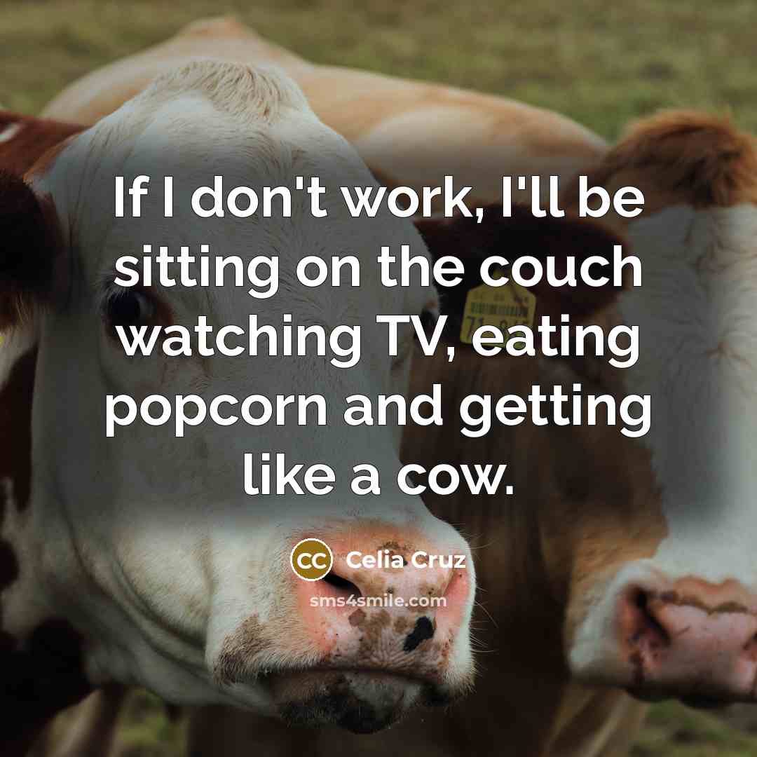 “If I don't work, I'll be sitting on the couch…” quote by Celia Cruz