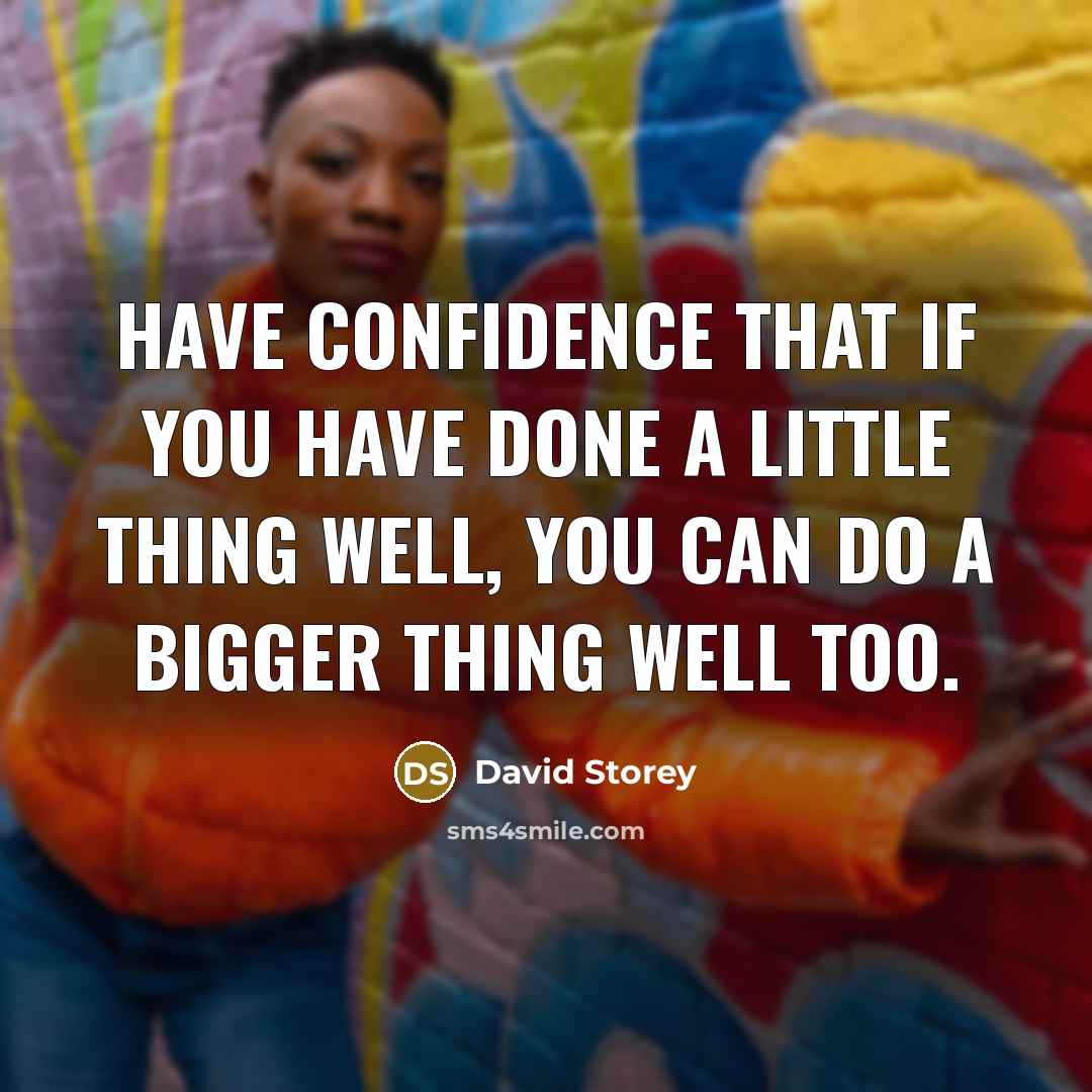 “Have confidence that if you have done a little thing…” quote by David Storey