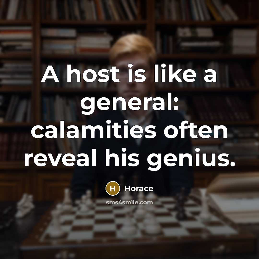 “A host is like a general: calamities often reveal his…” quote by Horace