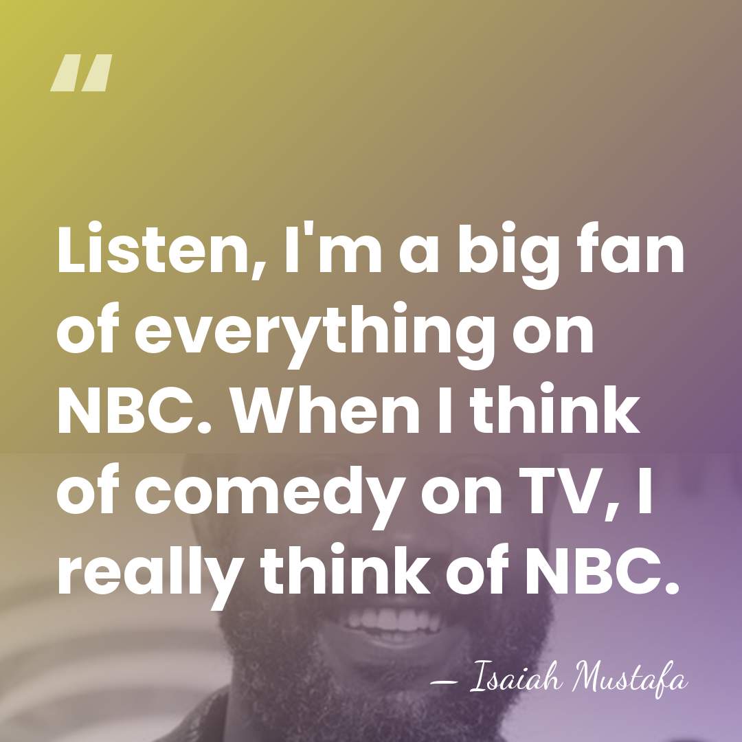 Listen, I'm a big fan of everything on NBC. When I think&hellip; - Isaiah Mustafa