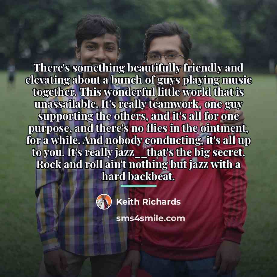 “There's something beautifully friendly and elevating about a bunch of…” quote by Keith Richards