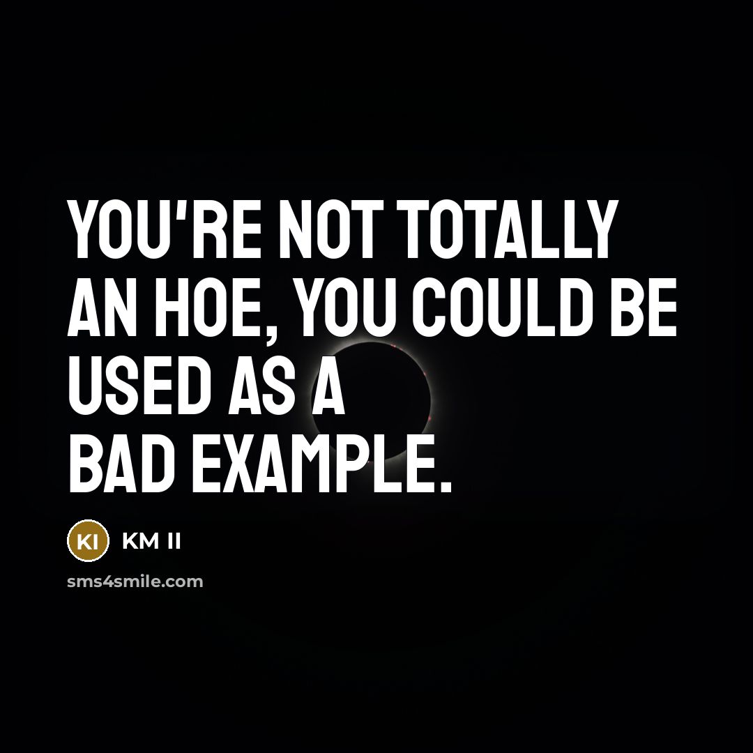 “You're not totally an Hoe, you could be used as…” quote by KM II