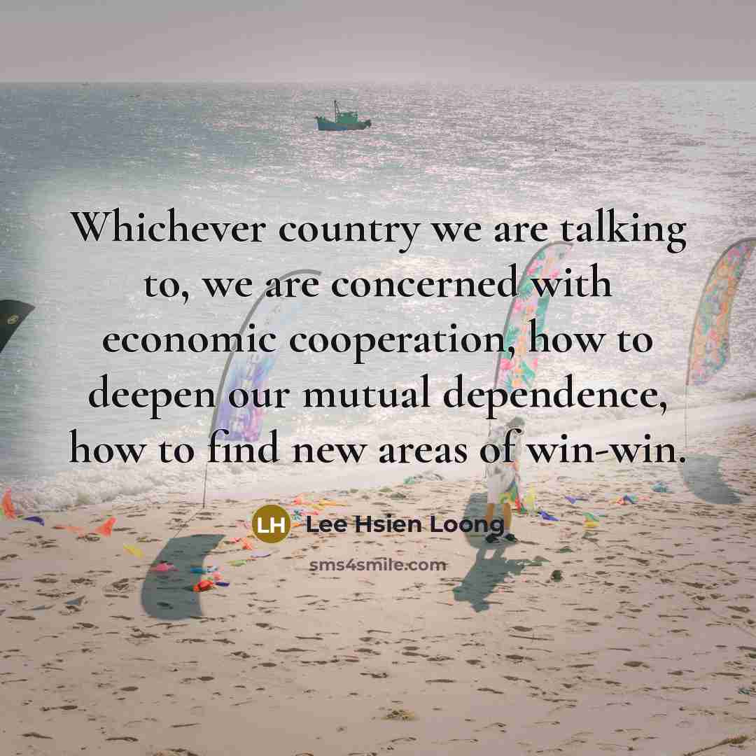 “Whichever country we are talking to, we are concerned with…” quote by Lee Hsien Loong