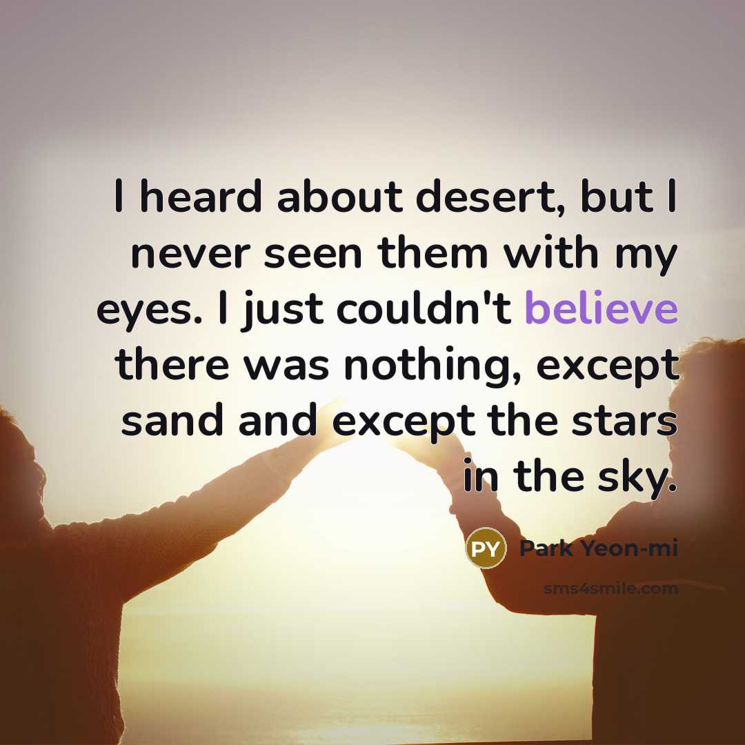 “I heard about desert, but I never seen them with…” quote by Park Yeon-mi