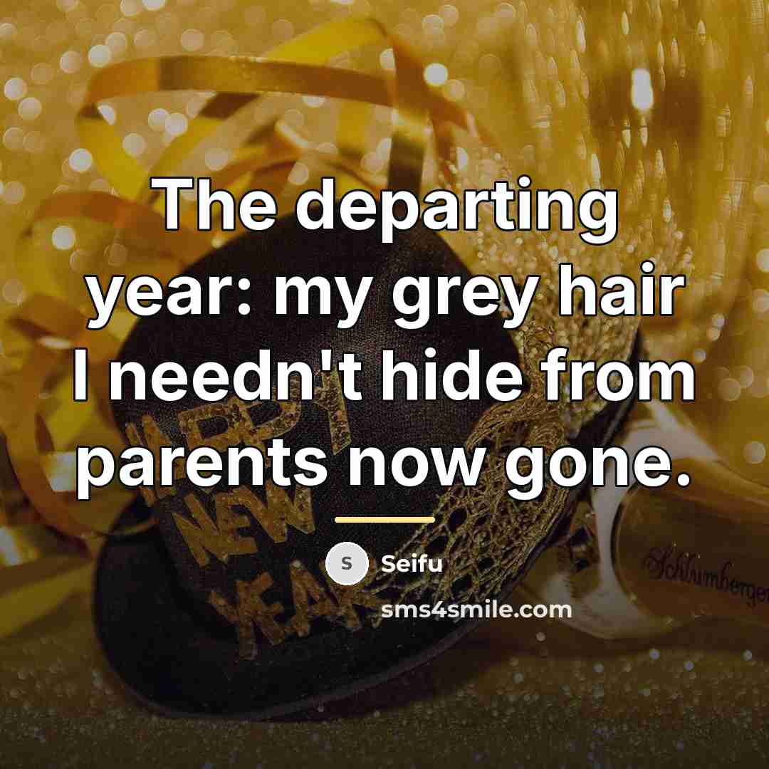 “The departing year: my grey hair I needn't hide from…” quote by Seifu