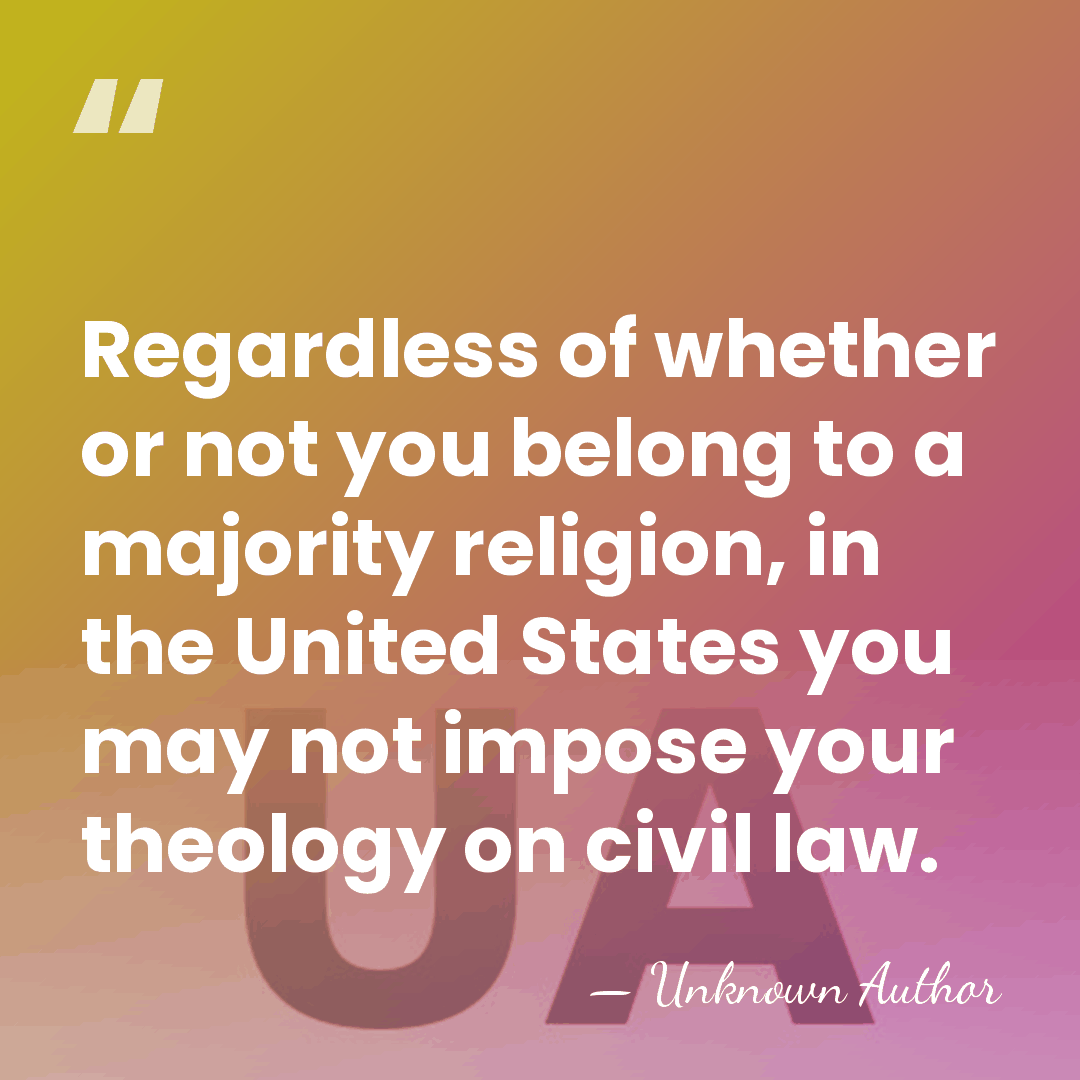 Regardless of whether or not you belong to a majority religion, in&hellip; - Unknown Author