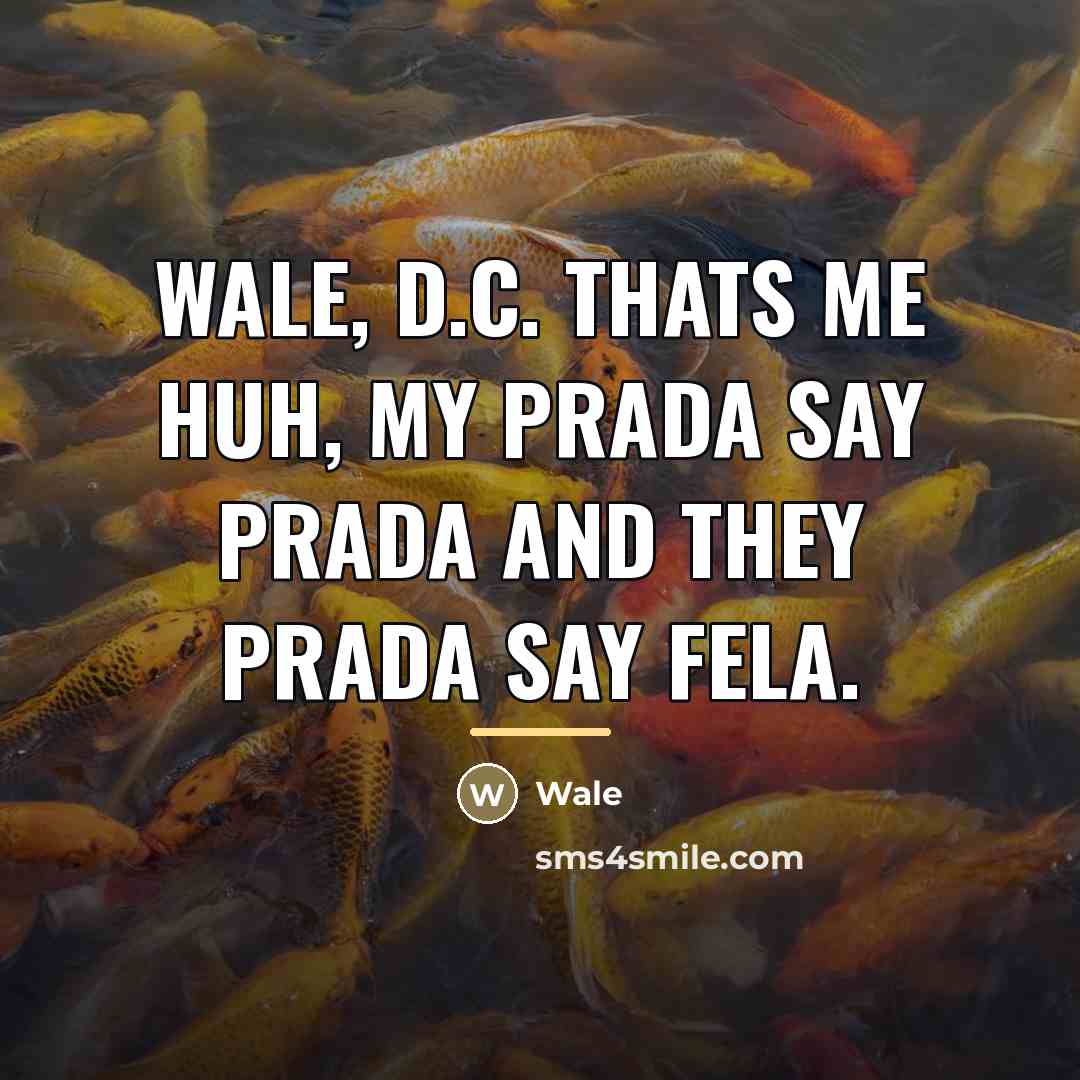 “Wale, D.C. thats me huh, my Prada say Prada and…” quote by Wale