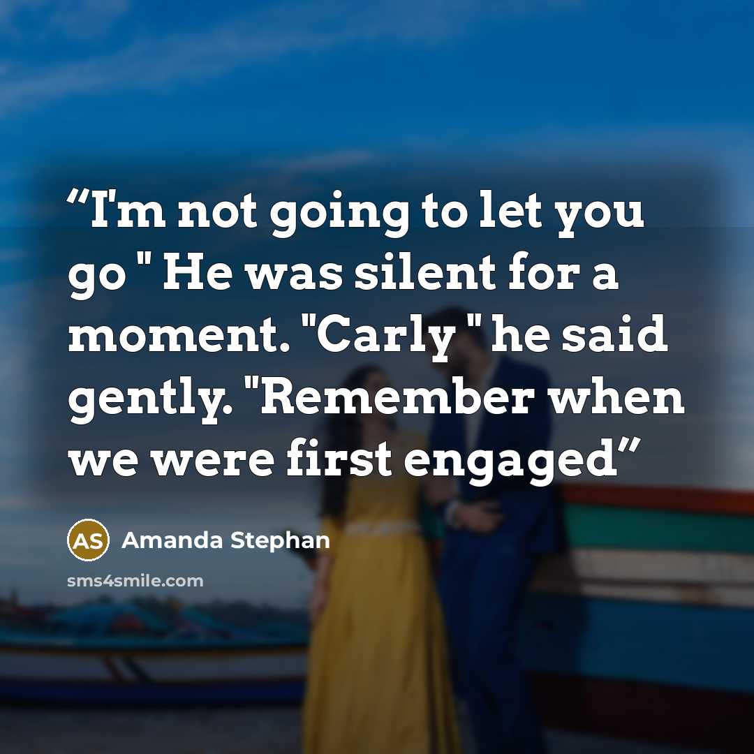 “I'm not going to let you go " He was silent for a moment. "Carly " he said gently. "Remember when we were first engaged” quote by Amanda Stephan