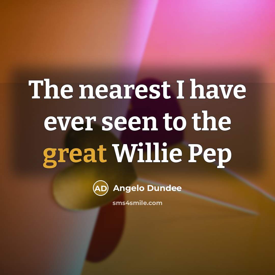 “The nearest I have ever seen to the great Willie…” quote by Angelo Dundee