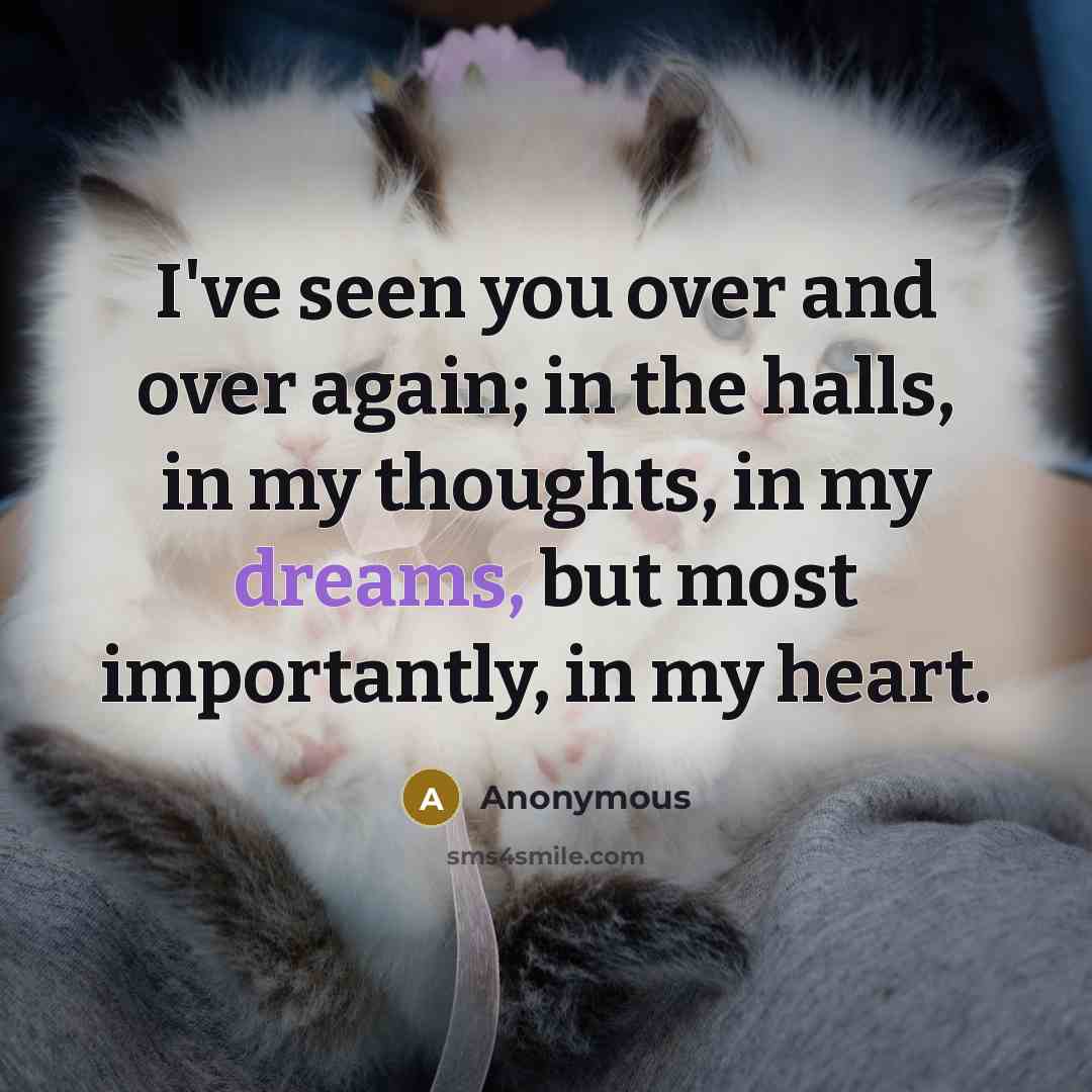 “I've seen you over and over again; in the halls,…” quote by Anonymous