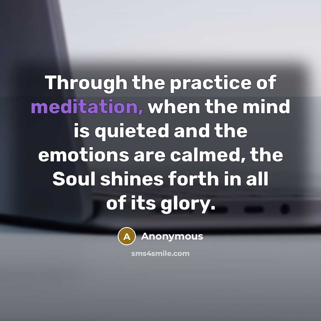 “Through the practice of meditation, when the mind is quieted…” quote by Anonymous