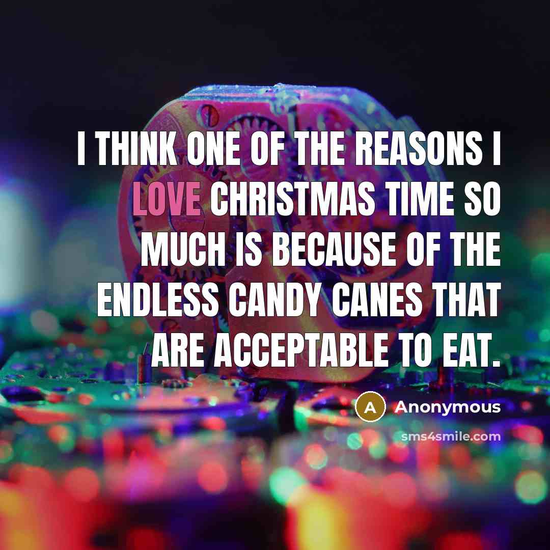 “I think one of the reasons I love Christmas time so much is because of the endless candy canes that are acceptable to eat.” quote by Anonymous