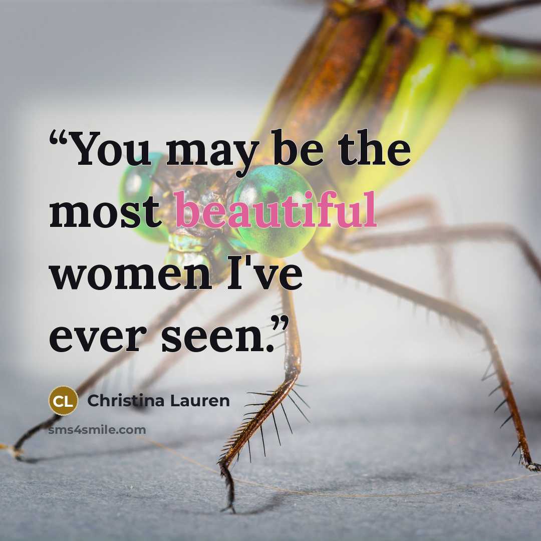 “You may be the most beautiful women I've ever seen.” quote by Christina Lauren